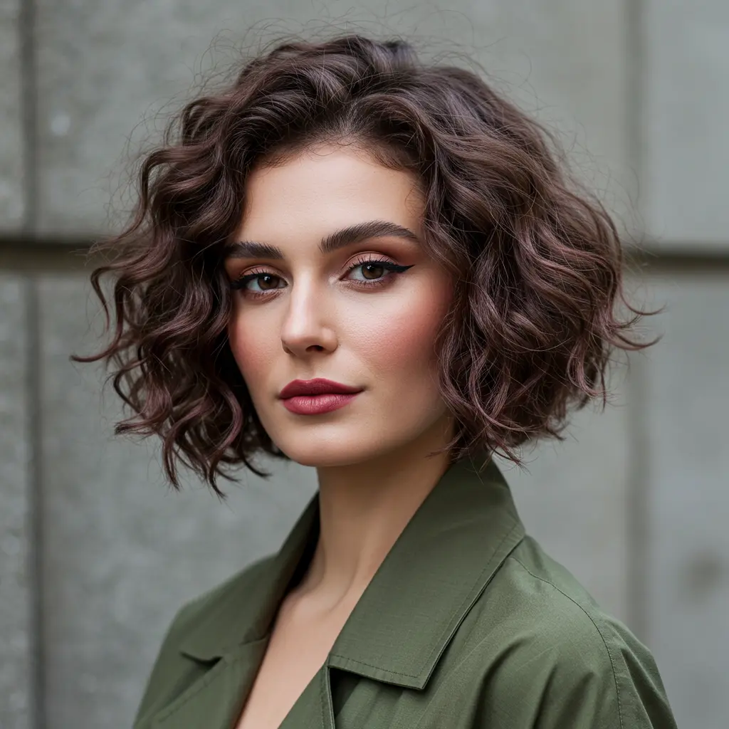 Wolf Cut on Short Curly Hair with Choppy Layers