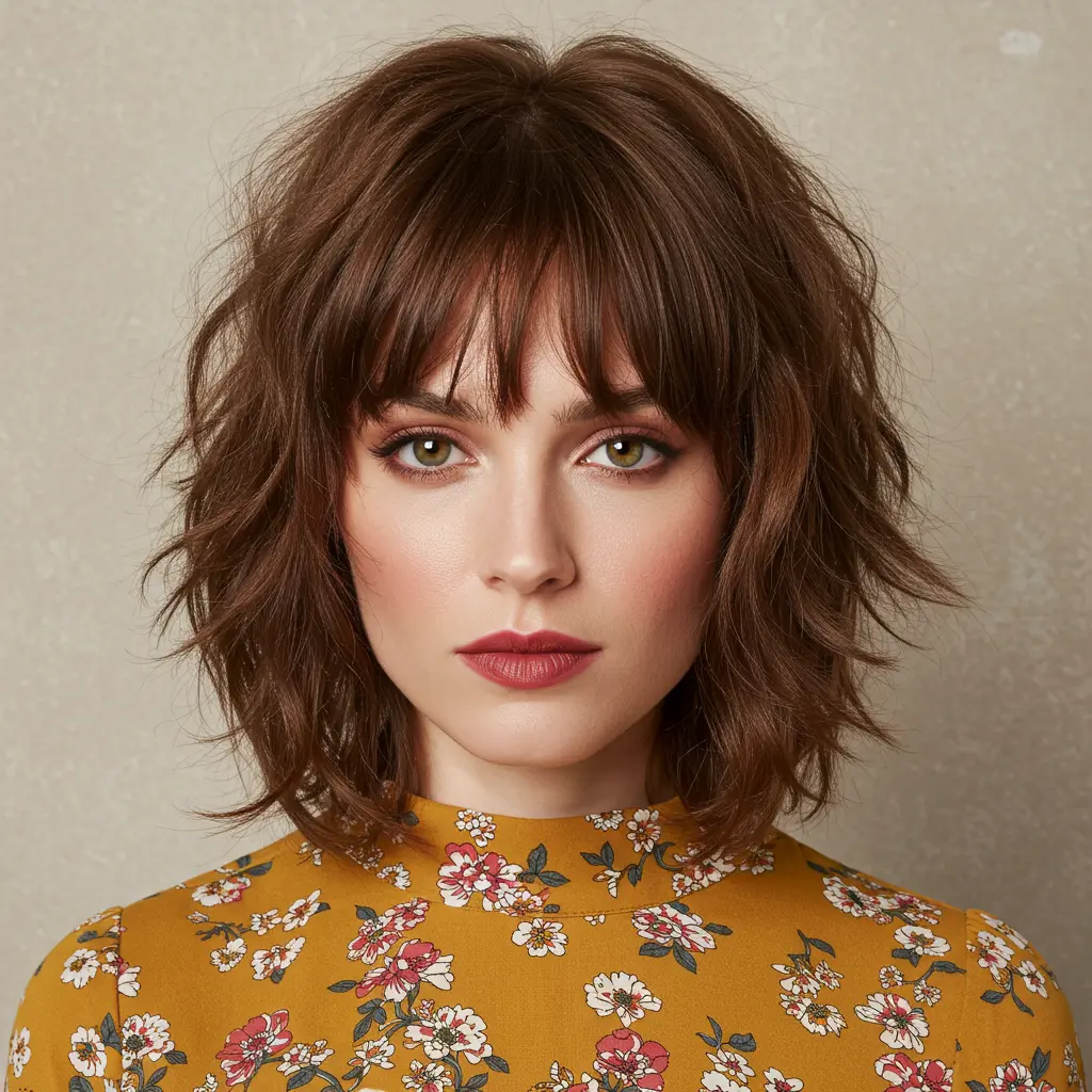 #9 French Shag Haircut With Choppy Fringe