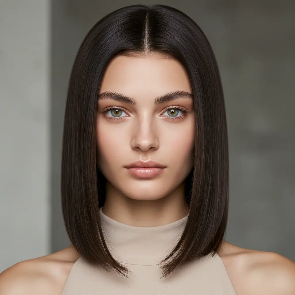 Mid-Length Cut with a Middle Part