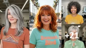 21 Flattering Layered Hair with Bangs For Women Over 60