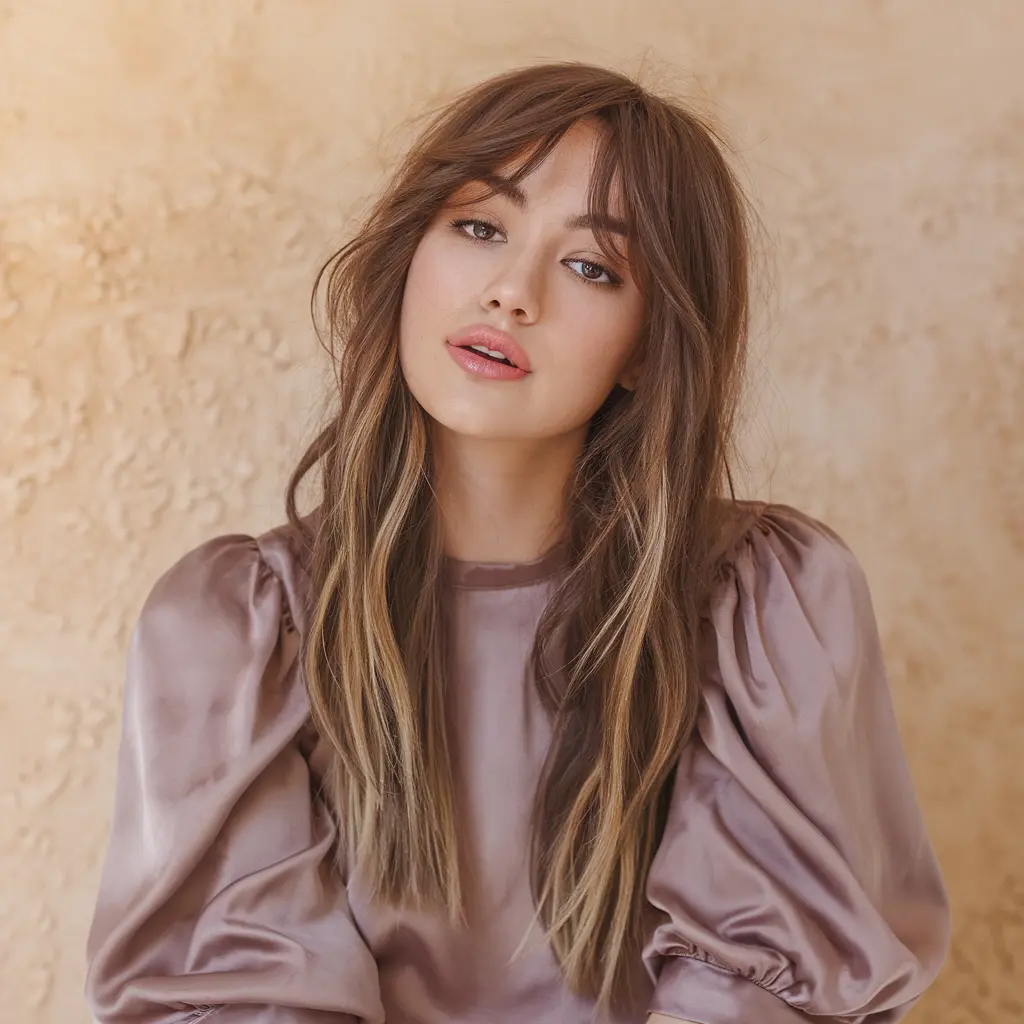 #1 Fringe Curtain Bangs With Layered Volume