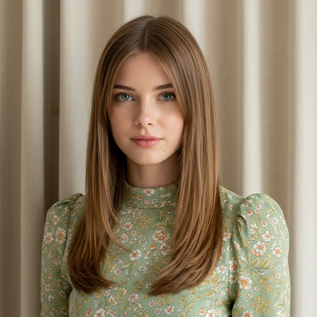 #1 Low Maintenance Long Layers With Curtain Bangs