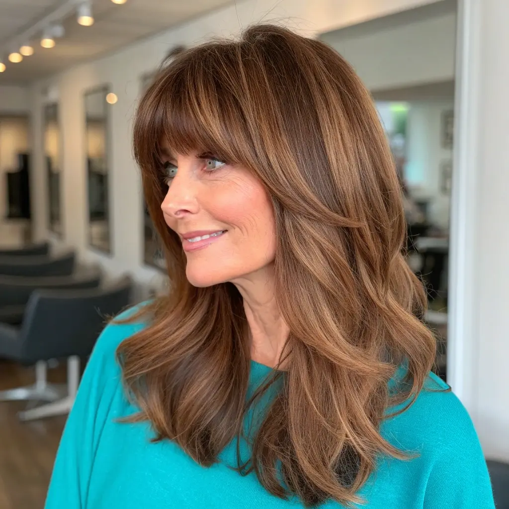 #1 Face Framing Layers With Bangs