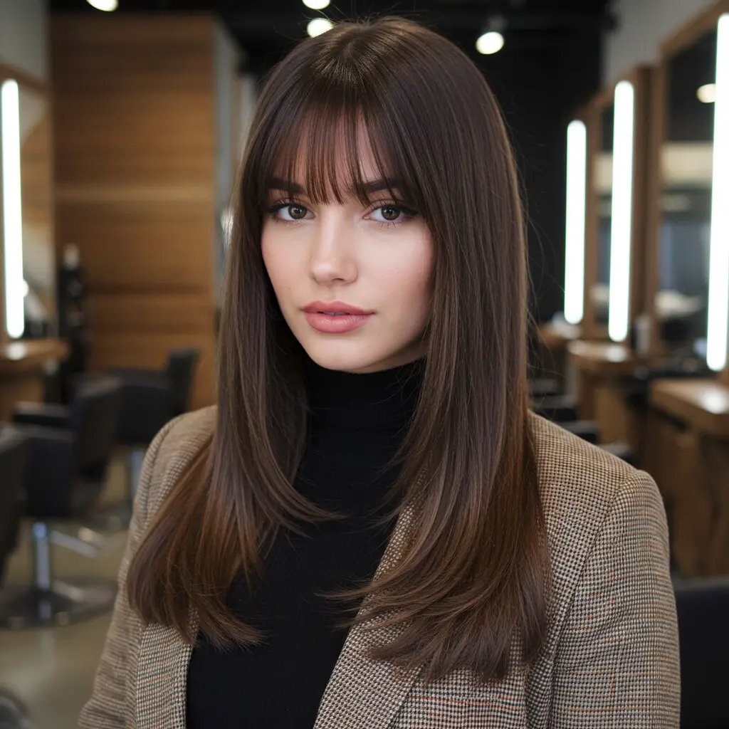 #1 Long Sleek Cut With Feathered Ends