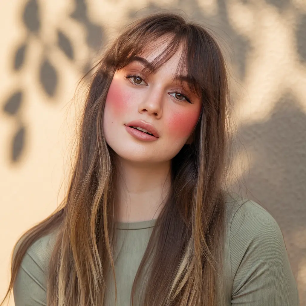 #10 Wispy Curtain Bangs Long Hair for a Breezy Look