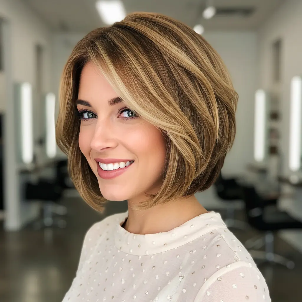 #11 Golden Hazelnut Swoopy Bob