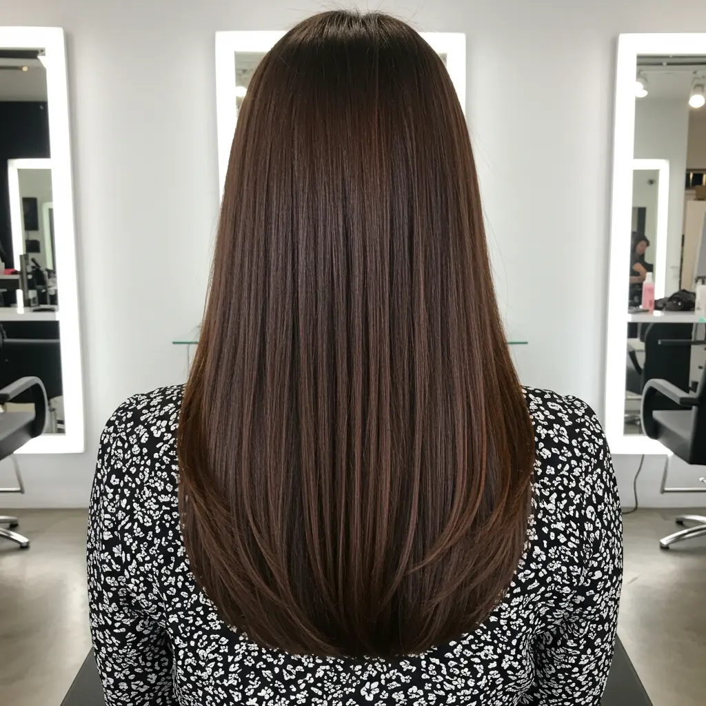 #11 Layered V Cut For Long Thick Hair