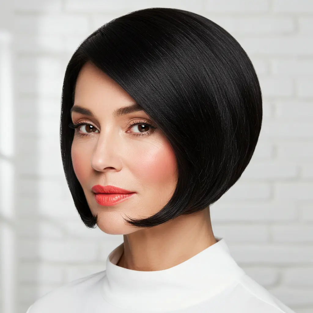 #13 Chin-Length Side Part Bob for Sleek Appeal