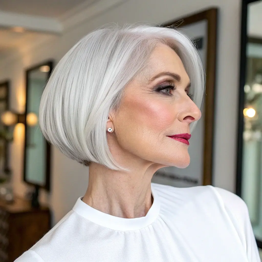 #14 Blunt Side Part Bob for Sleek Finish