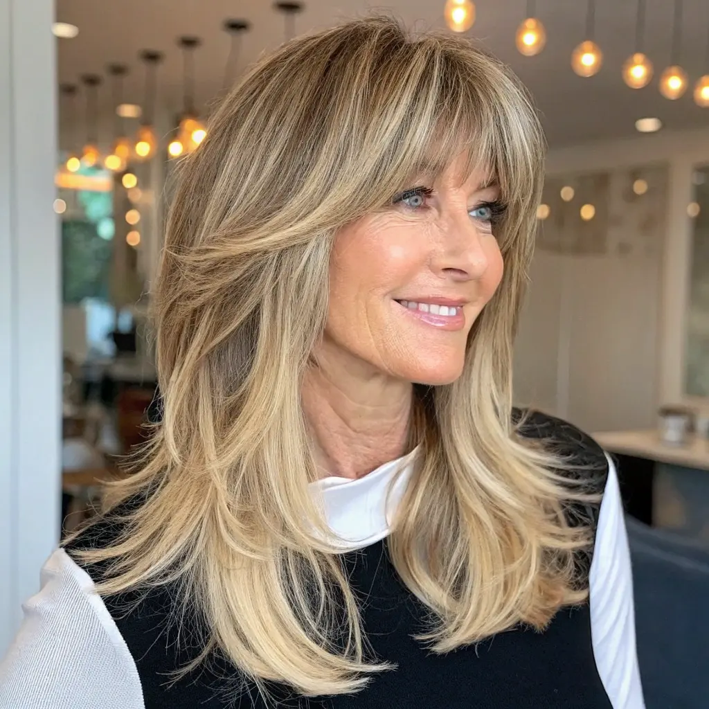 #14 Wispy Curtain Bangs With Long Layers