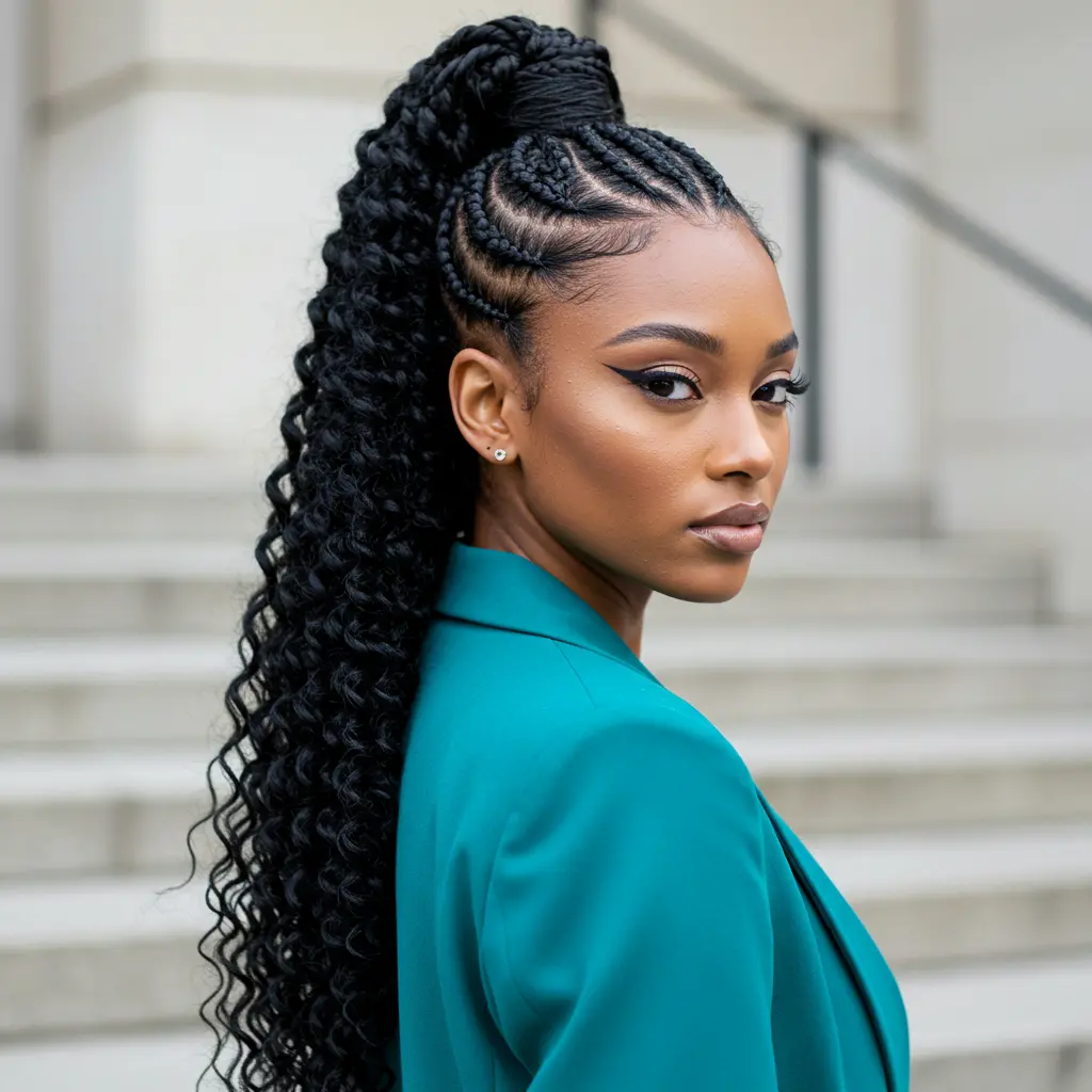 #14 High Braided Ponytail For Thick Hair