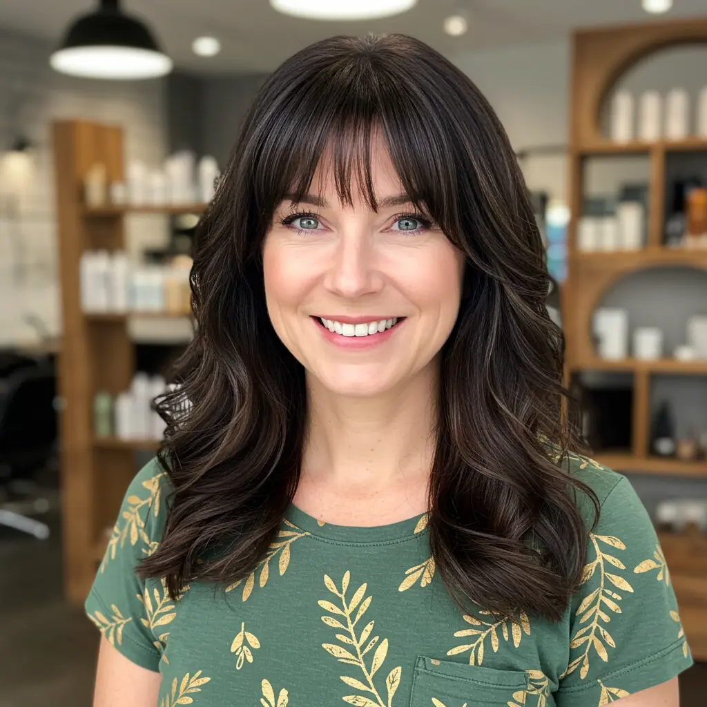 #15 Wispy Bangs For A Round Face