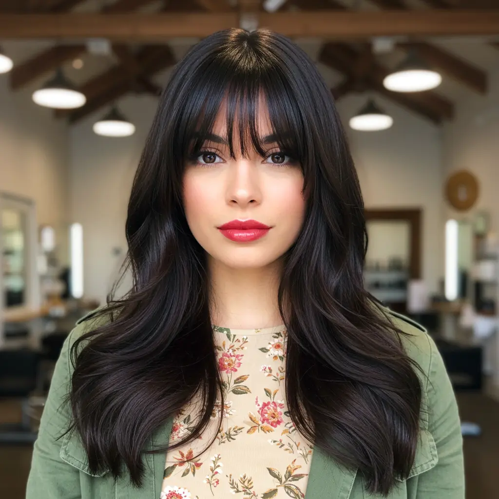 #15 Sleek Layers With Long Side Swept Bangs