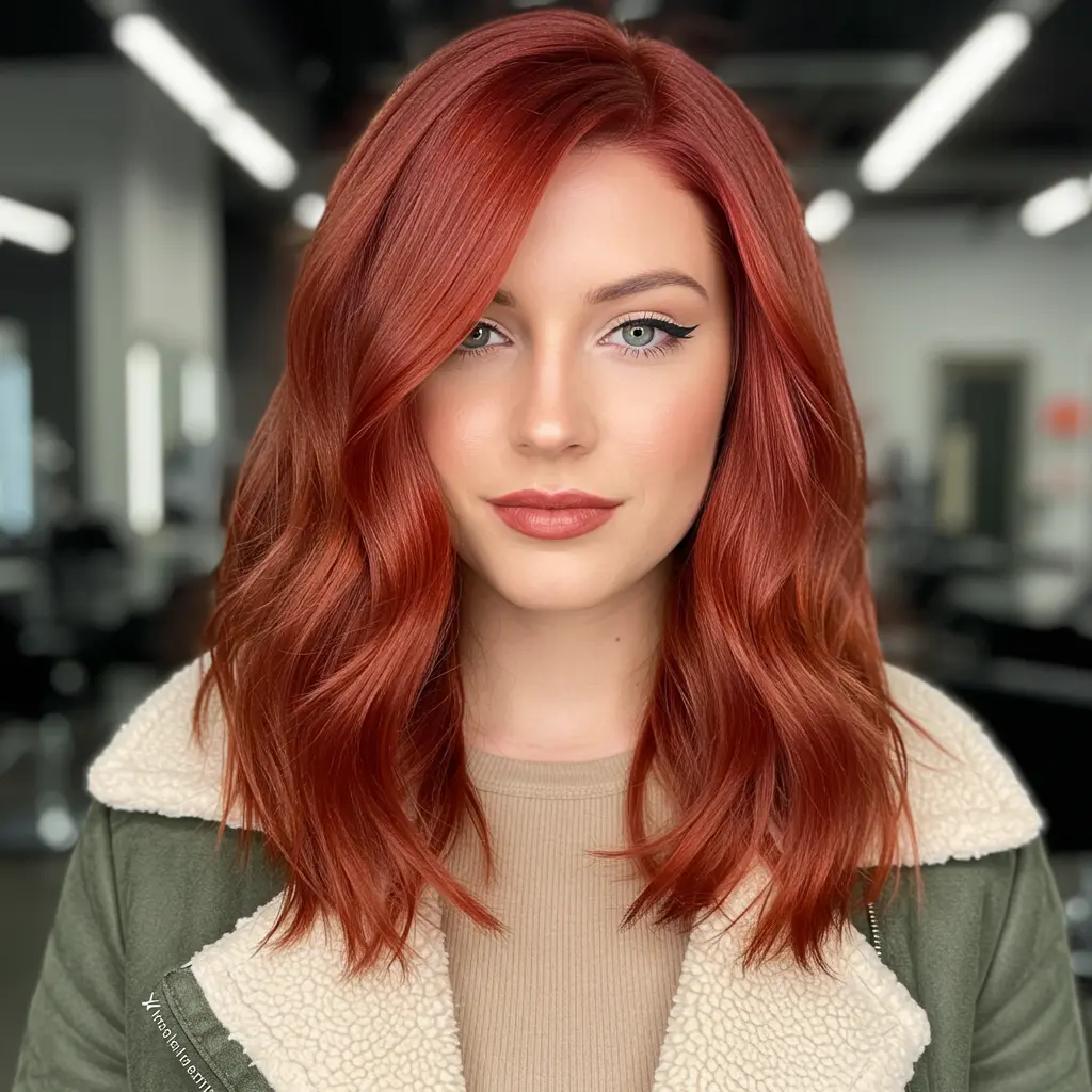 #16 Red Layered Waves With Shine