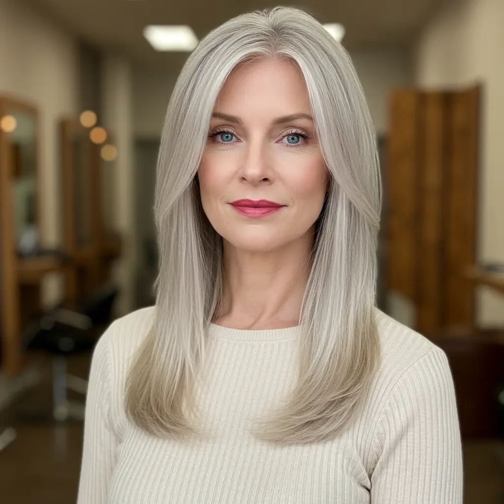 #16 Ash Blonde Long Straight Hair