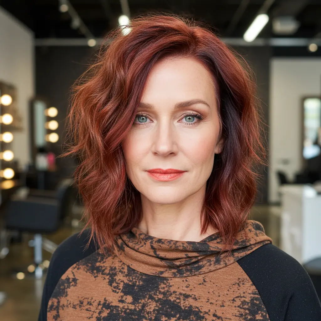 #17 Shaggy Side Part for a Carefree Style