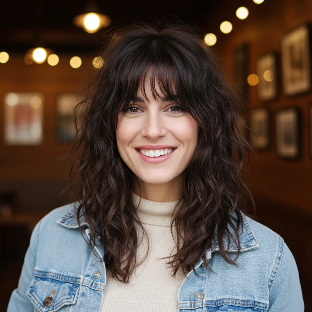 #17 Long Shag Cut With Curtain Bangs