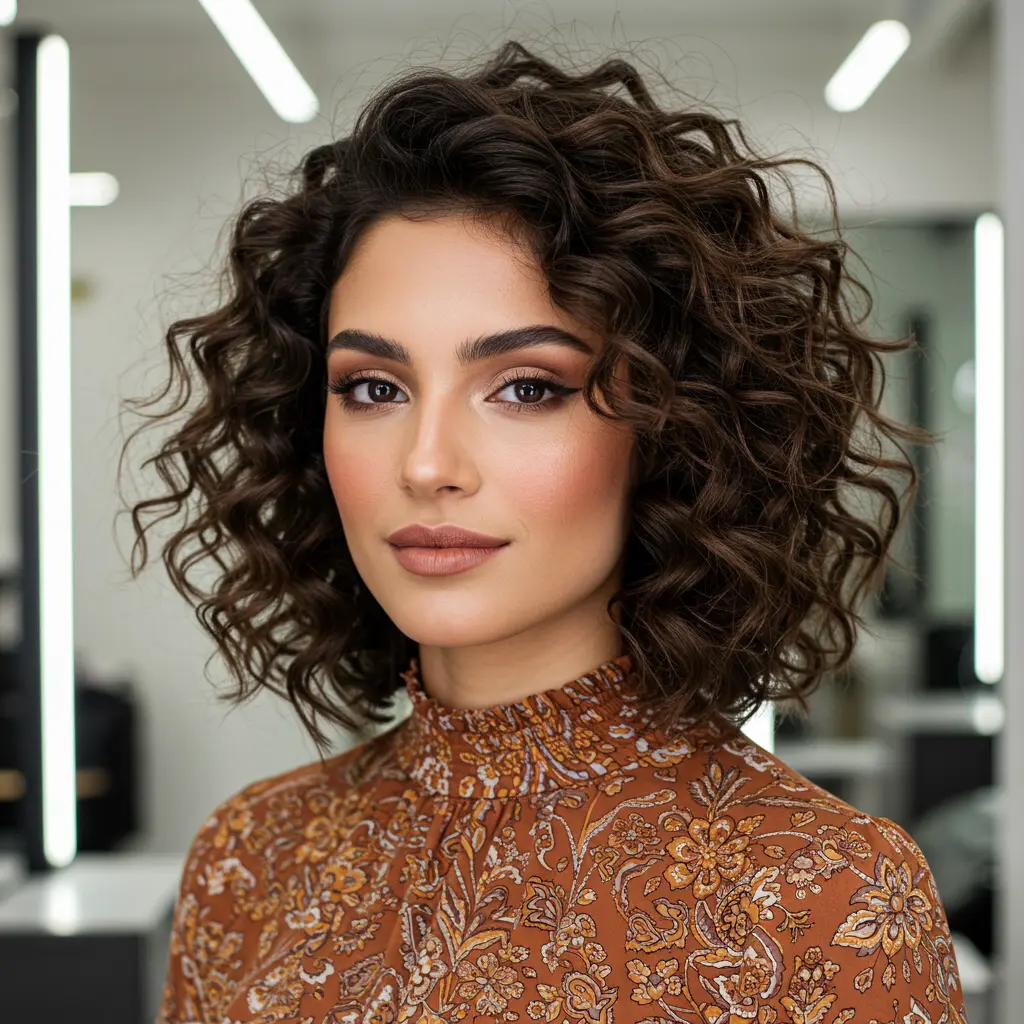 #18 Curly Layered Hair With Bounce