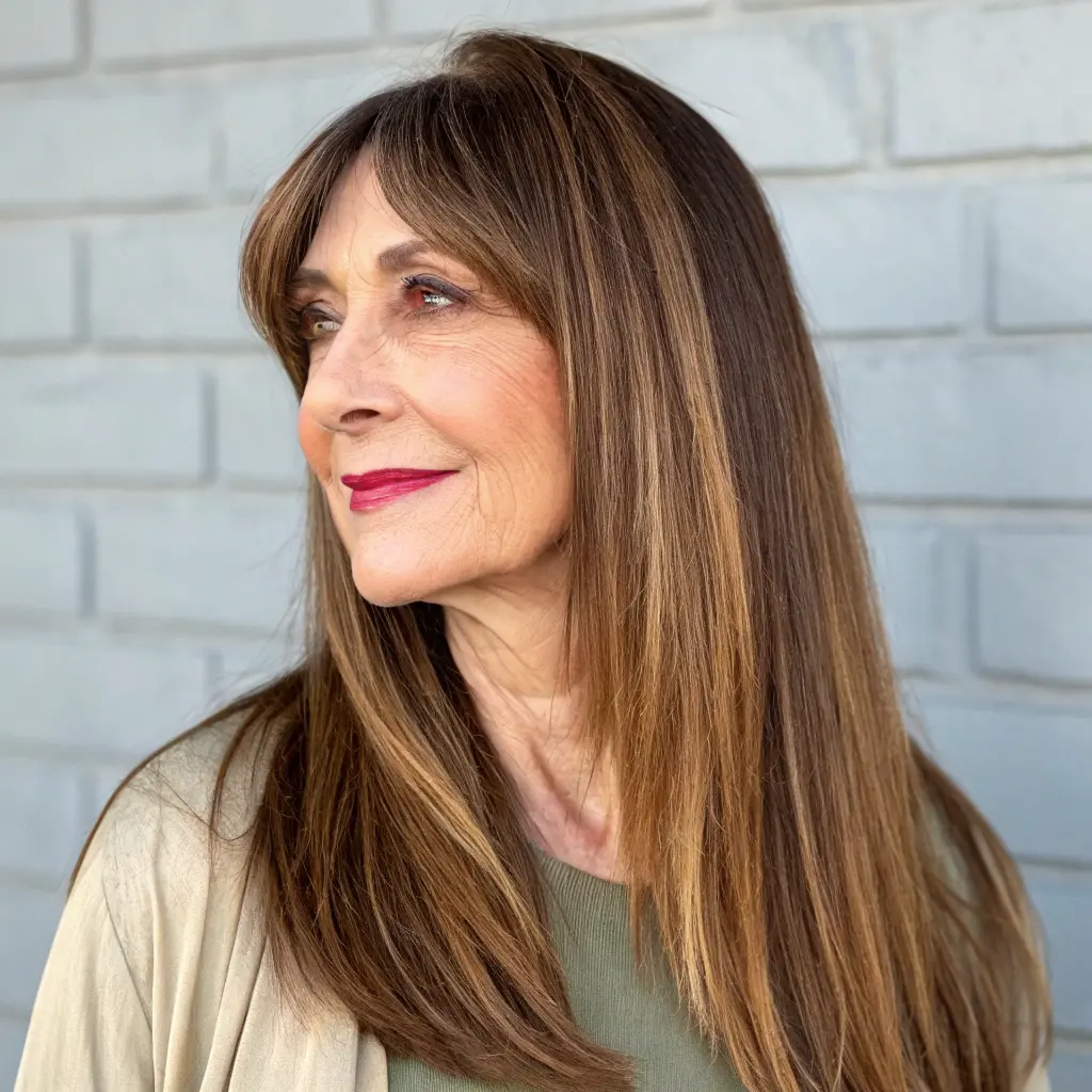 #18 Subtle Highlighted Long Straight Hair