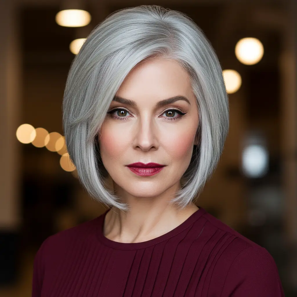 #18 Angled Bob Side Part for Chic Dimension