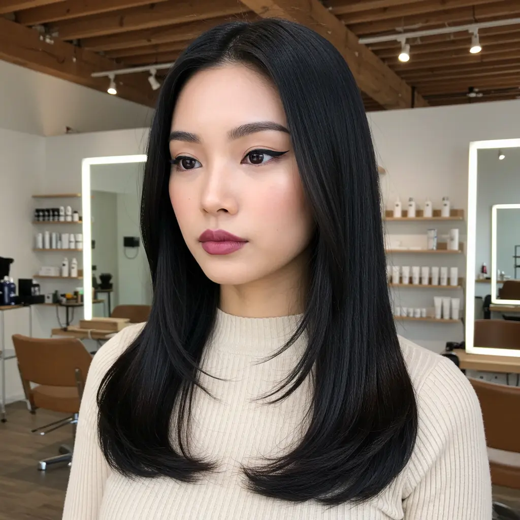 #18 Long Hair With Sleek Textured Ends