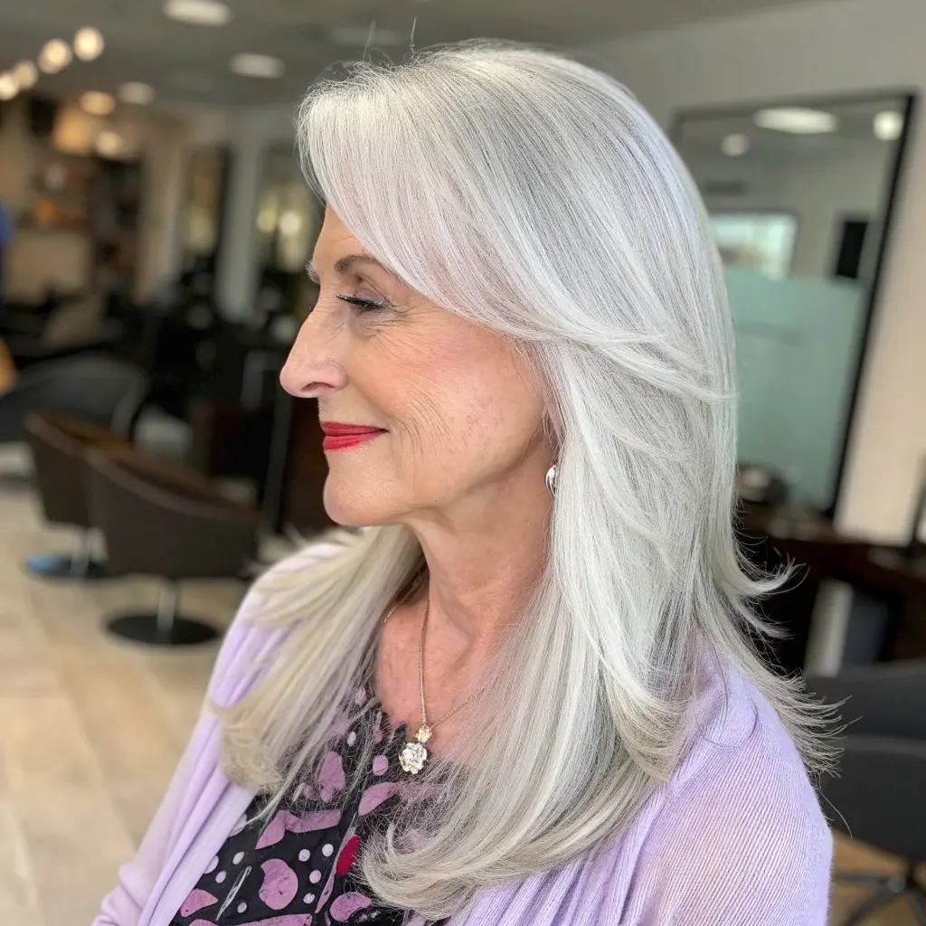 #20 Feathered Layered Long Straight Hair