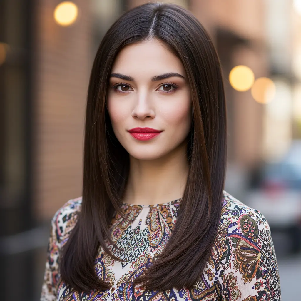 #20 Long Straight Hair With Under Layers