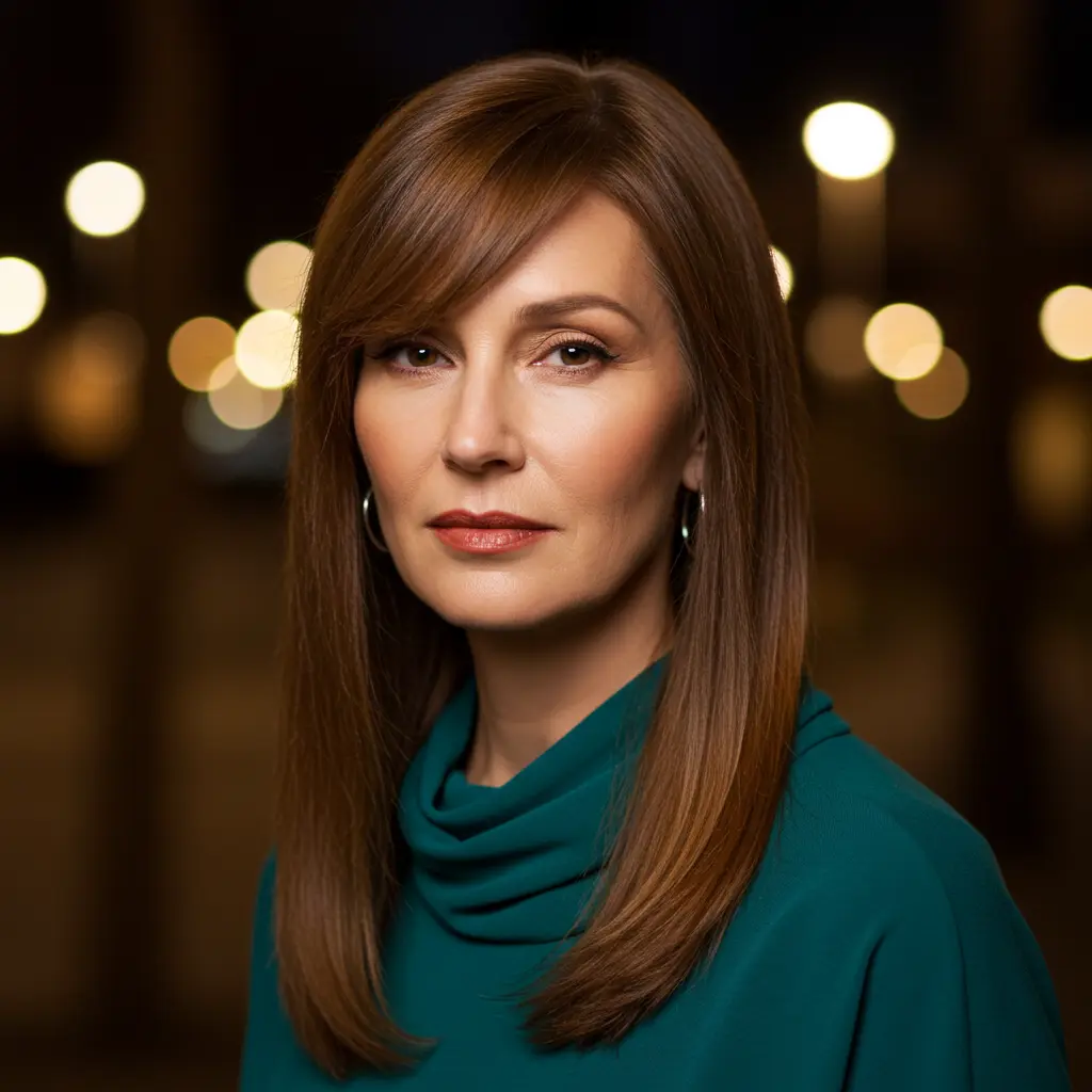 #21 Side Swept Long Straight Hair