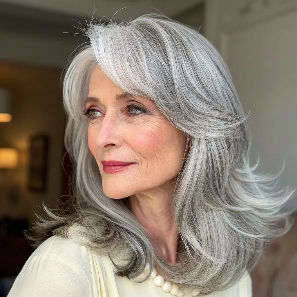 #23 Side Part with Curtain Bangs for Modern Style