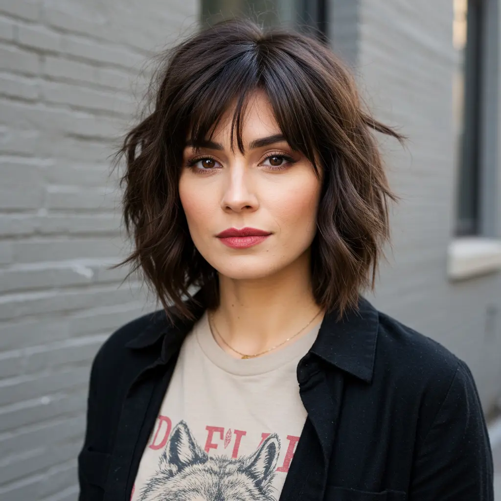 #3 Textured Wolfcut with Wispy Bangs