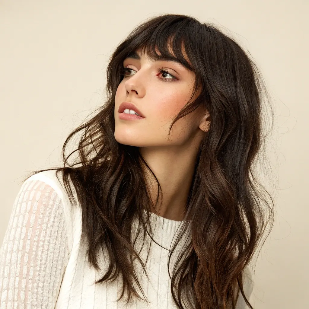 #3 Short Curtain Bangs With Long Flowing Length