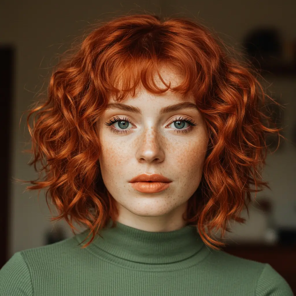 #3 Tousled Copper Curls with Fringe