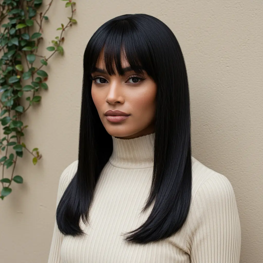 #3 Long Thick Hair With Blunt Ends