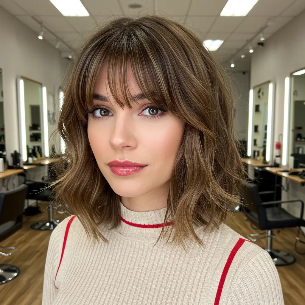 #4 Wispy Bangs on Medium Hair Layers