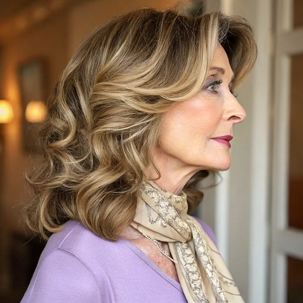 #4 Shoulder-Length Hair with Side Part Waves