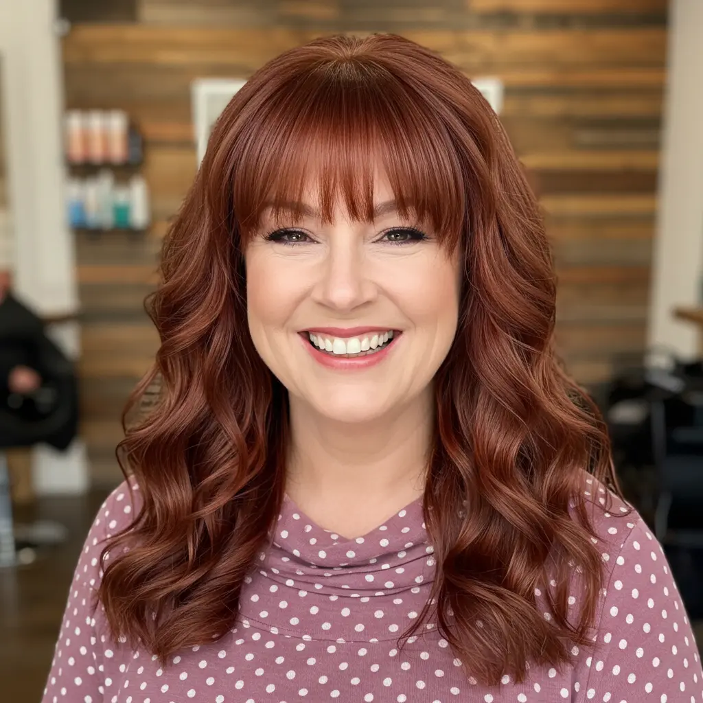 #4 Best Bangs For Round Face With Long Hair