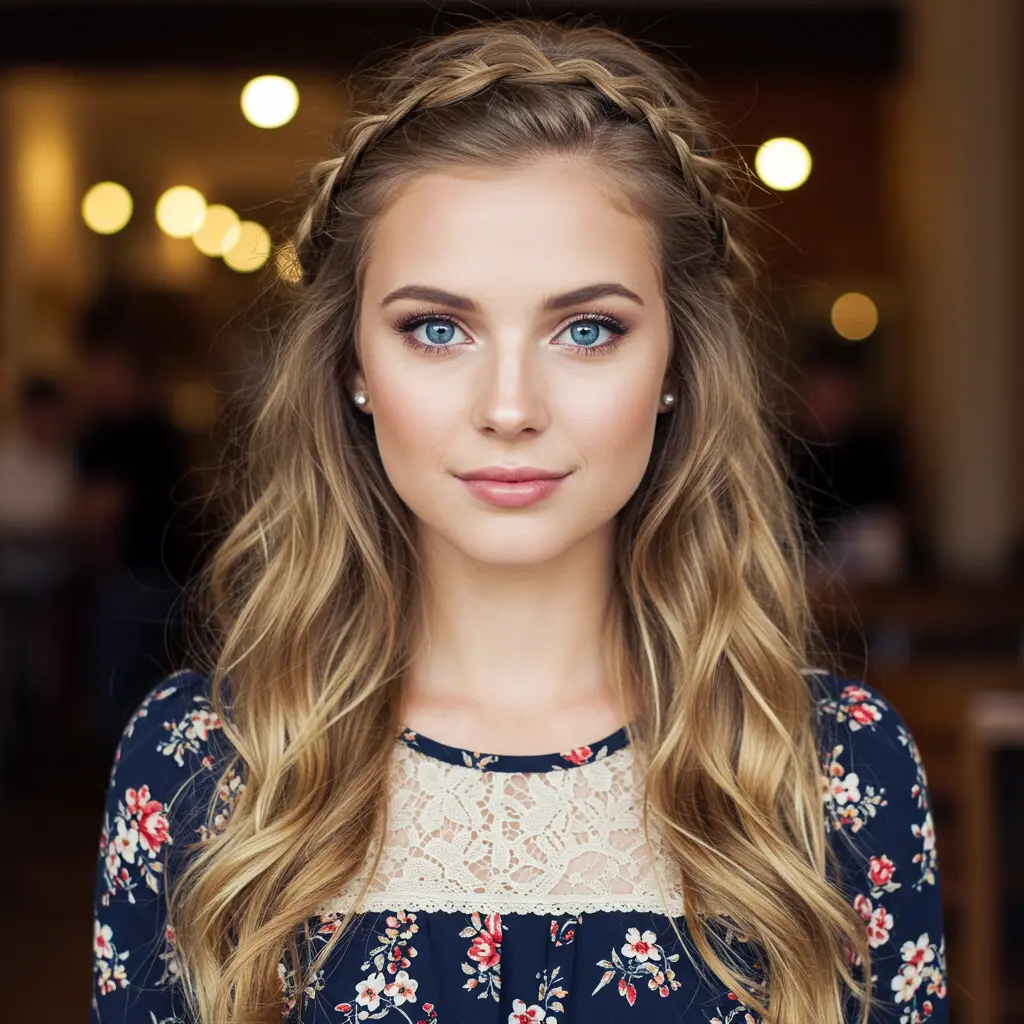 #4 Easy Twisted Crown For Thick Long Hair