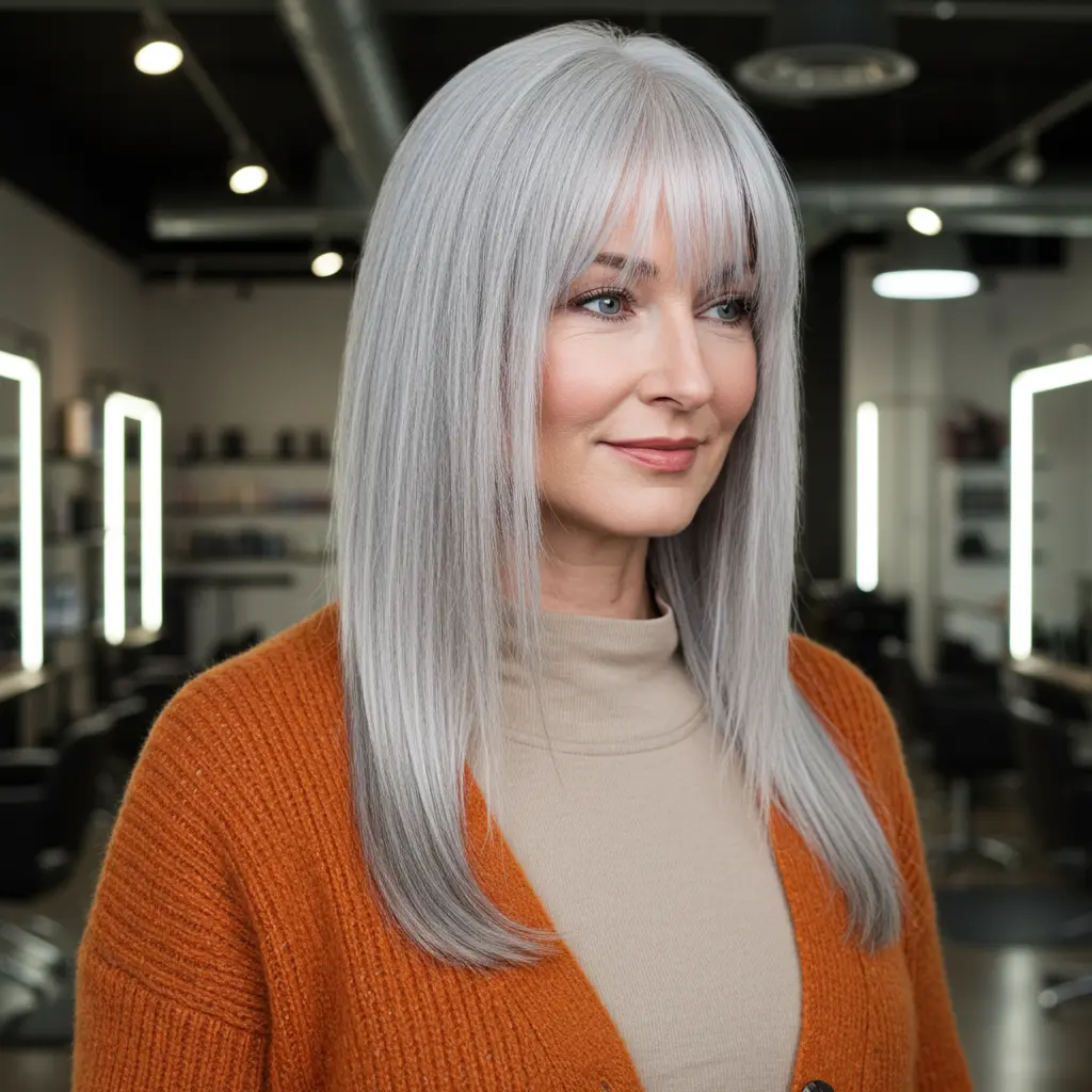 #5 Long Straight Hair With Bangs