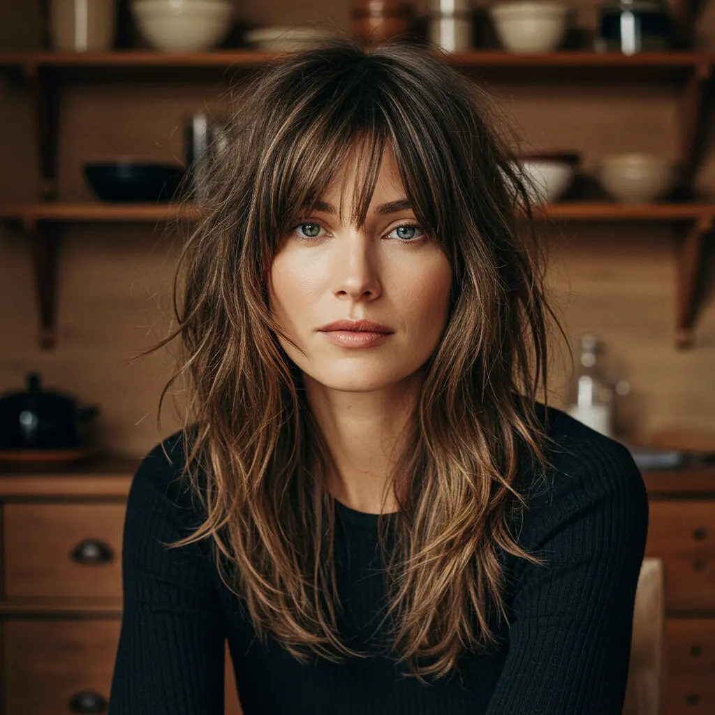 #5 Long Shag Hairstyle For Oval Face