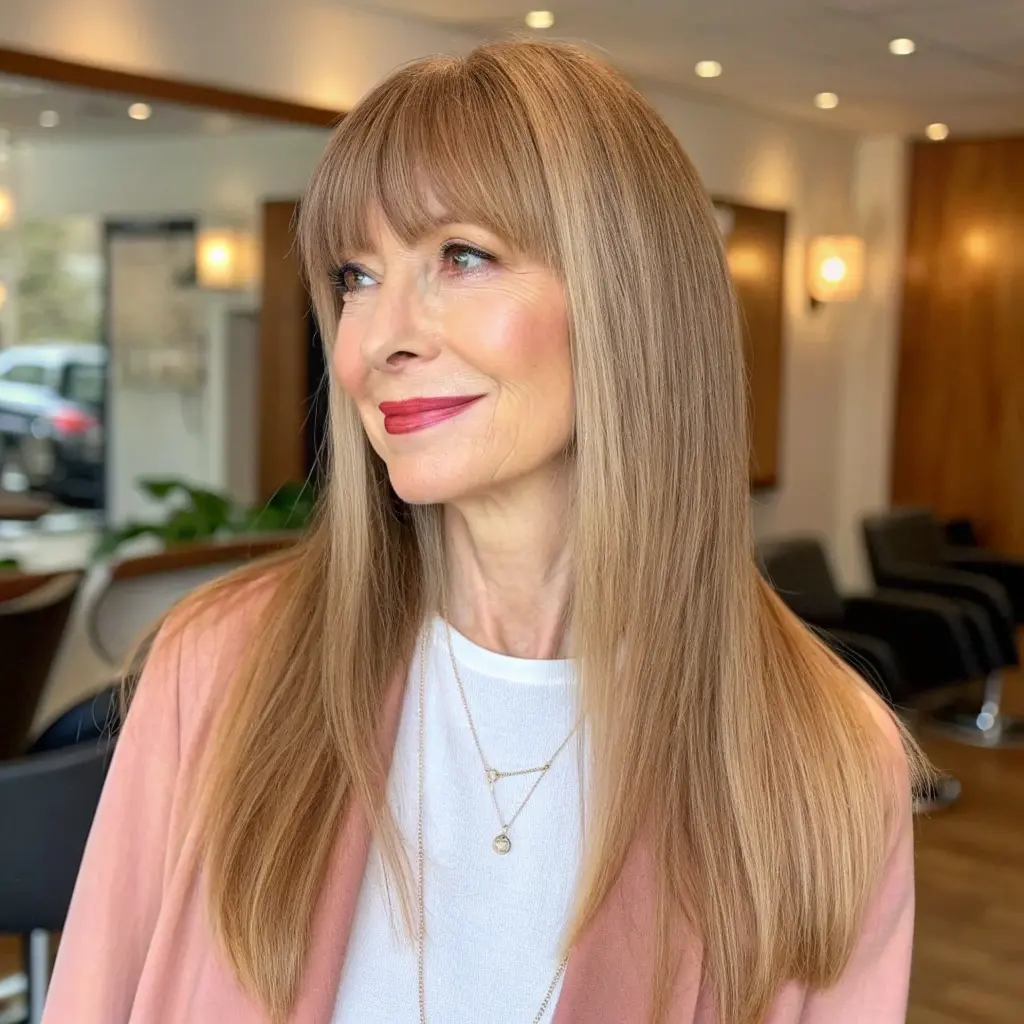 #6 Long Straight Hair with Wispy Bangs