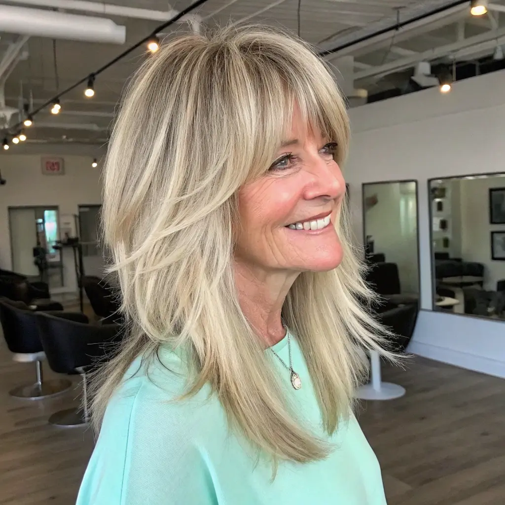 #6 Long Blonde Hair With Bangs