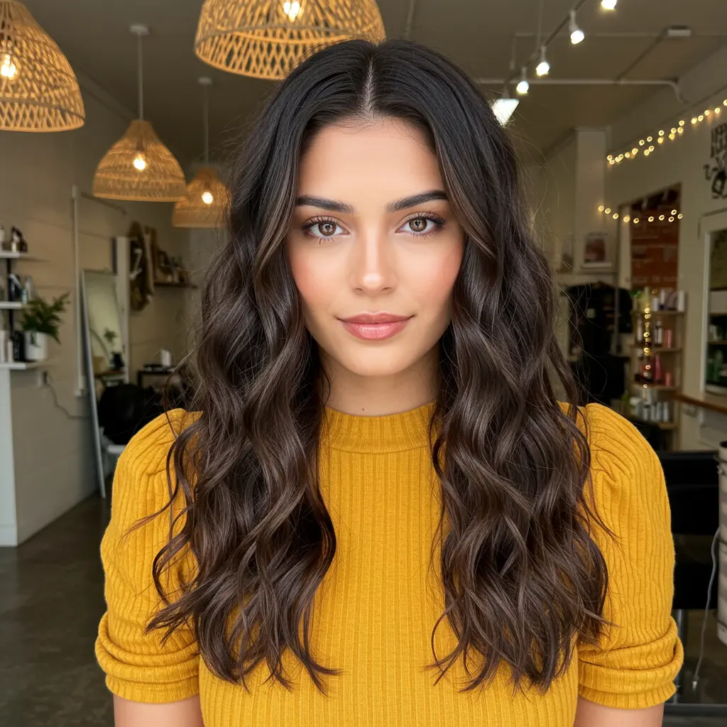 #6 Long Thick Brown Hair With Tousled Ends