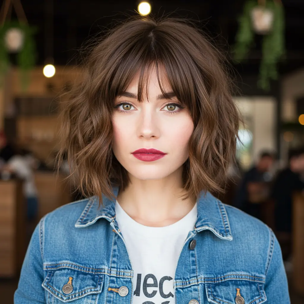 #7 Effortless Wispy French Bangs Look