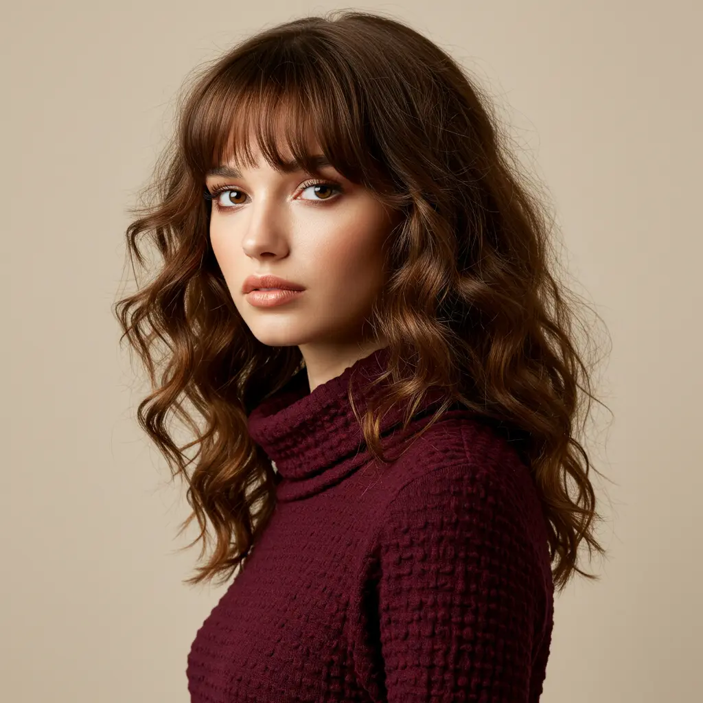 #7 Framed Curtain Bangs On Voluminous Long Hair