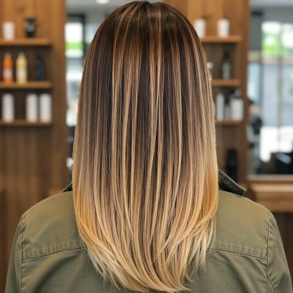 #7 Long Straight Ombre Hairstyle