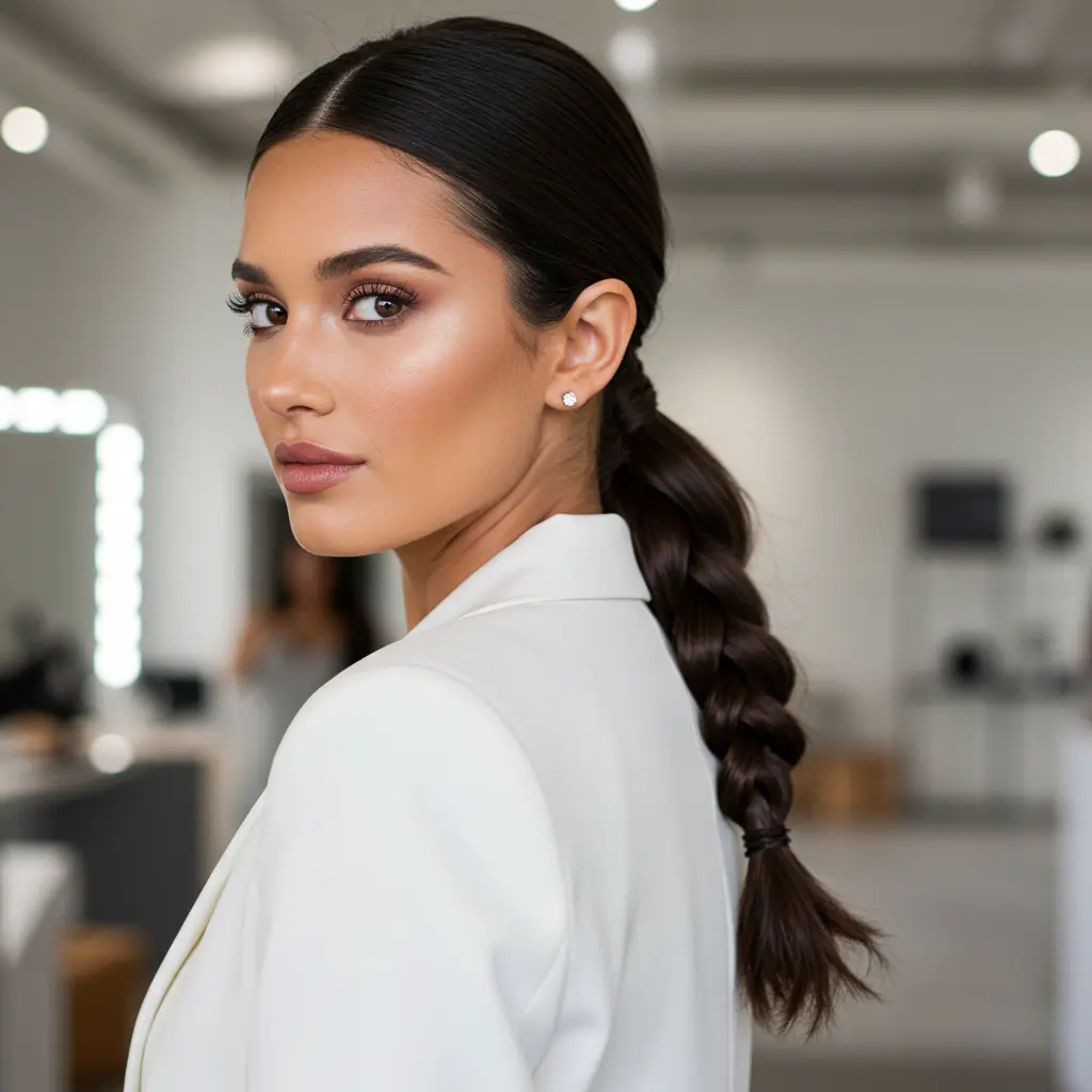 #7 Sleek Low Braid For Long Thick Hair