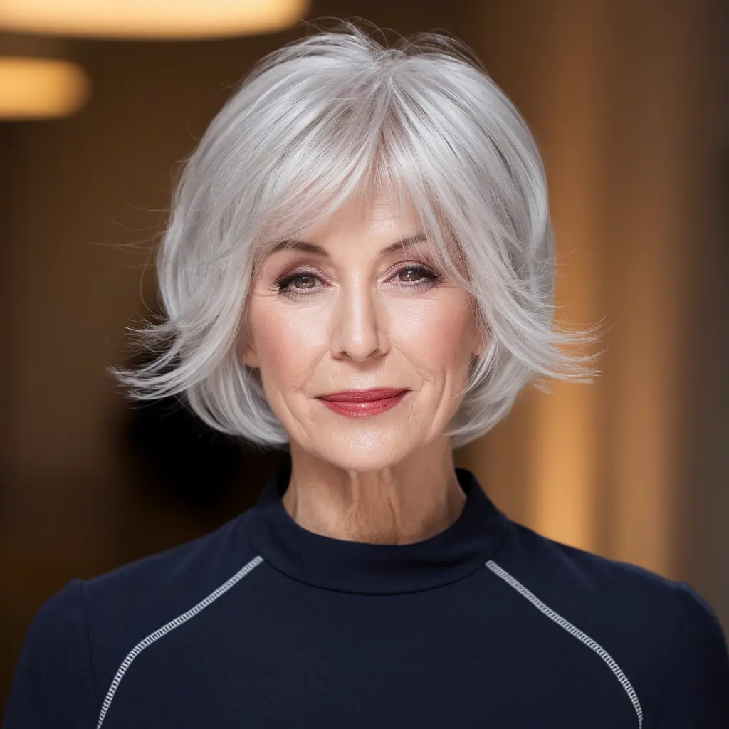 #8 Wispy Curtain Bangs Short Hair for Volume Boost