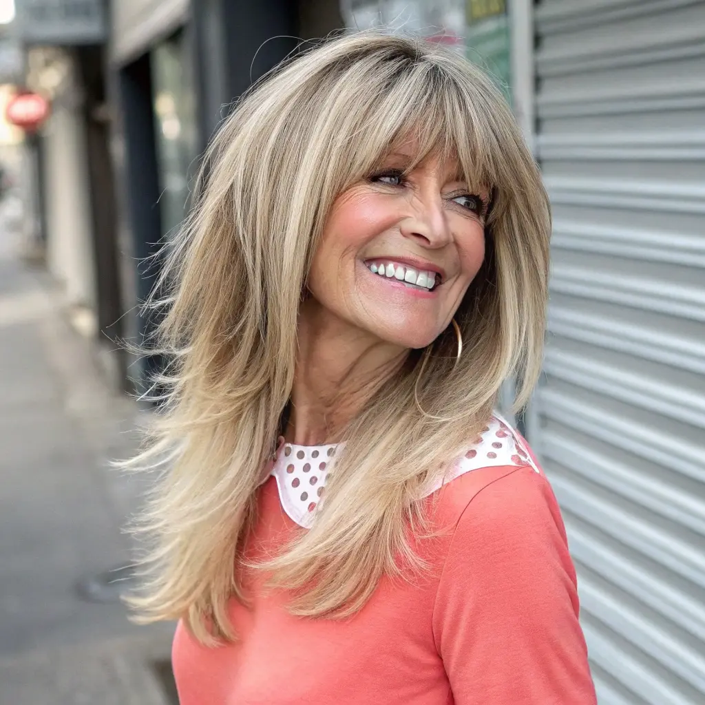 #8 Side Swept Bangs On Long Hair