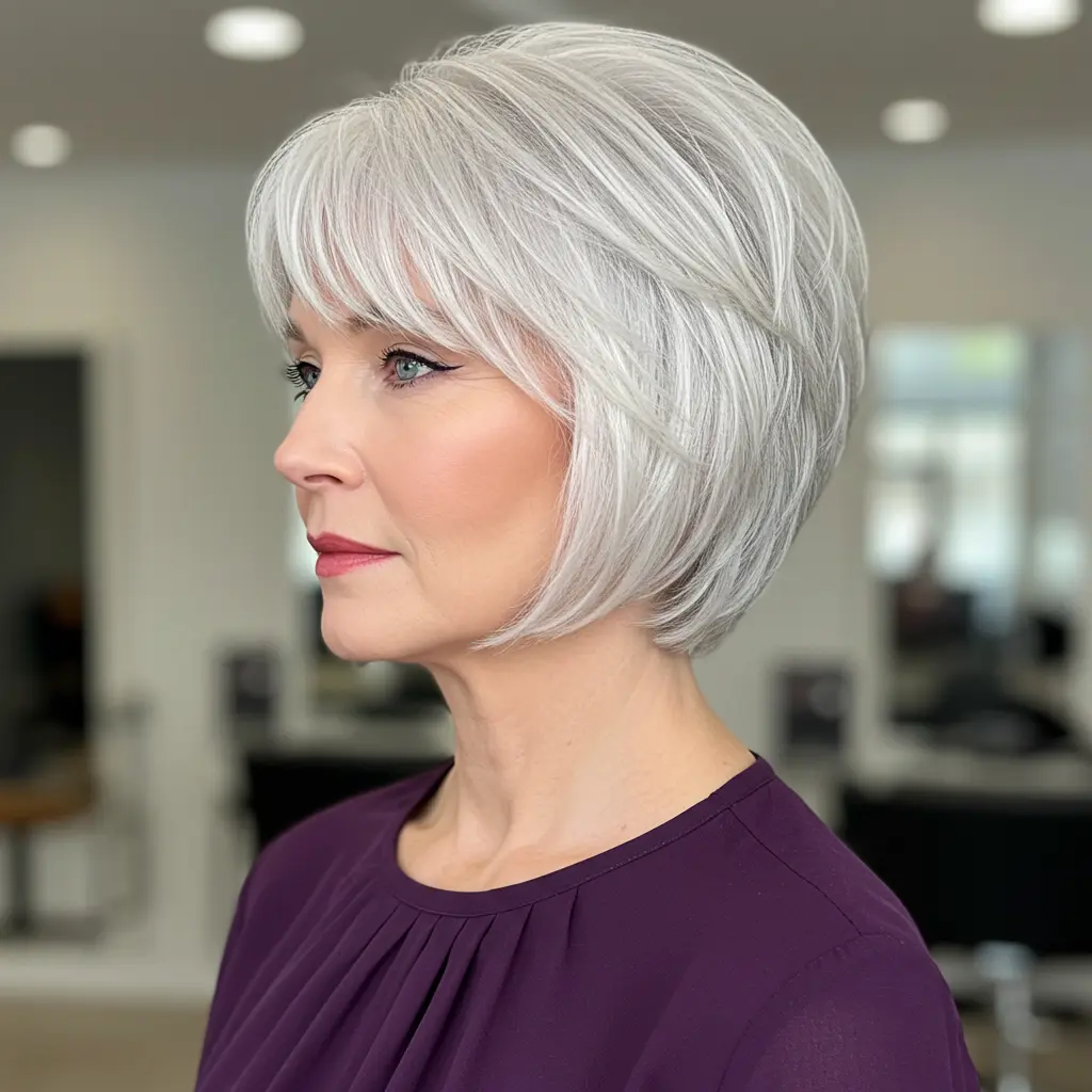 #9 Stacked Side Part Bob for Lifted Crown