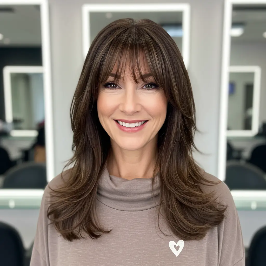 #9 French Bangs On Long Hair